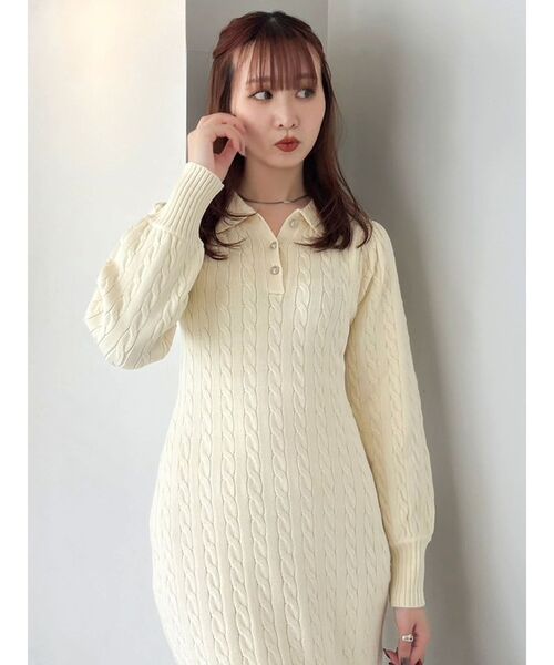 POLO BCS コラボ】ケーブルポロニットワンピース（ワンピース