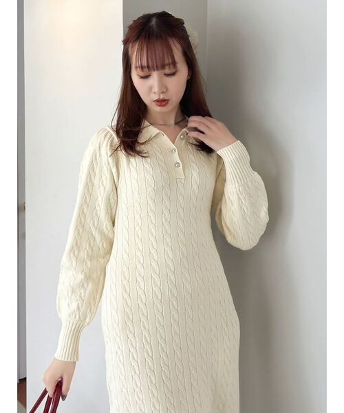 〈POLO BCSコラボ〉ダブルカラーポロニットワンピース Rirandture 〈POLO BCSコラボ〉ダブルカラーポロニット