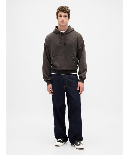 ヘビーウェイトダブルジップフーディ　ブラウン　1 soerte soerte パーカー Heavy weight double zip-up hoodie