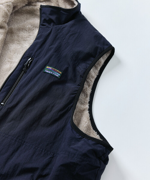 FREAK'S STORE（フリークスストア）の「限定展開 リラックスフィット ナイロン フリース リバーシブル ジップアップベスト（その他アウター・メンズ・ブラック/オリーブ/ネイビー/スミクロ・LARGE/MEDIUM/SMALL）」の8枚目の写真