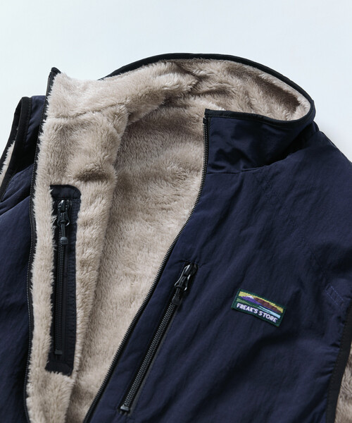 FREAK'S STORE（フリークスストア）の「限定展開 リラックスフィット ナイロン フリース リバーシブル ジップアップベスト（その他アウター・メンズ・ブラック/オリーブ/ネイビー/スミクロ・LARGE/MEDIUM/SMALL）」の10枚目の写真