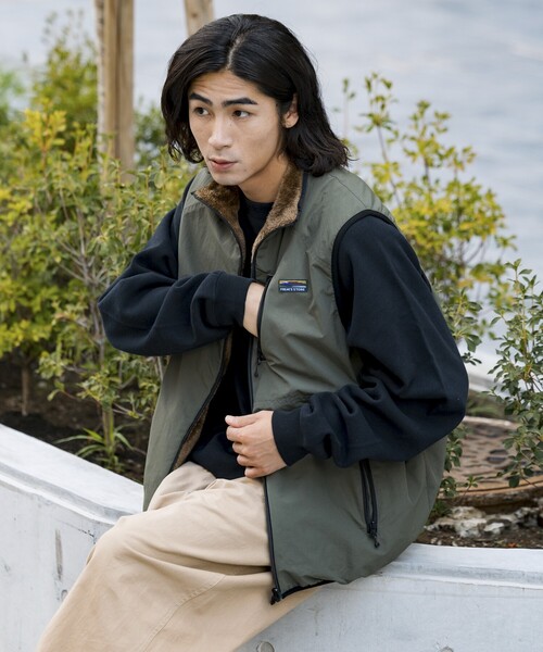 PWA リバーシブル ナイロンジップアップ ダウンベスト PWA