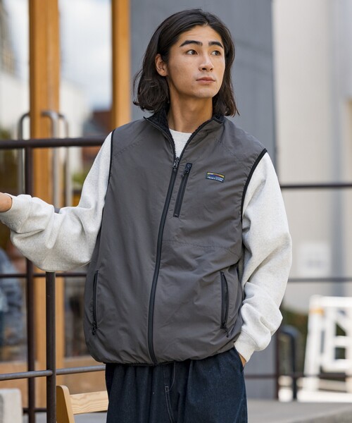 STONE  ブラック ジップアップベスト 3025004881162440_01_4740w.jpeg