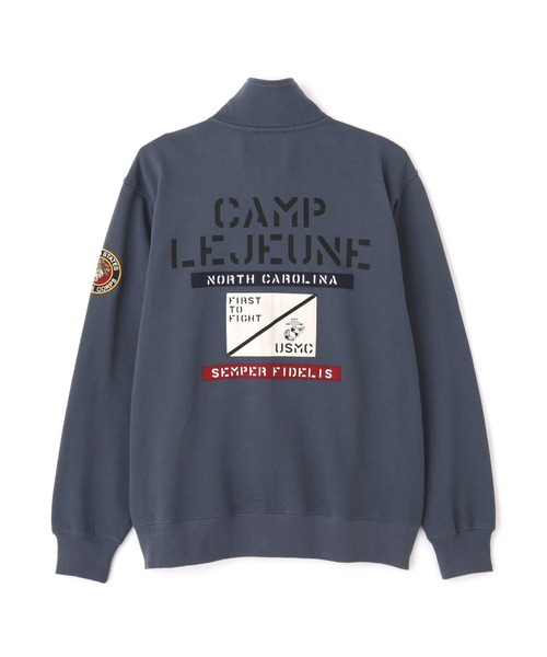 AVIREX(アヴィレックス)の「《直営店限定》CAMP LEJEUNE PATCHED STAND ZIP SWEAT / キャンプ レジューン パッチド スタンドジップ スウェット / AVIREX / アヴィレックス(スウェット・メンズ・グレー/オリーブ/ブルーグレー/ブラック・X-LARGE/LARGE/MEDIUM/XX-LARGE)」の4枚目の写真
