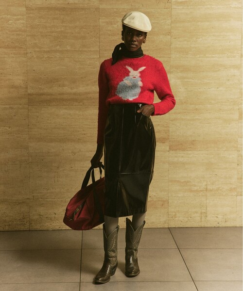 B:MING by BEAMS（ビーミングバイビームス）の「ambiance / RABBIT KNIT (手洗い可)（ニット/セーター・レディース・レッド/ブラウン系その他3・ONE SIZE）」の3枚目の写真