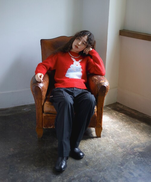 B:MING by BEAMS（ビーミングバイビームス）の「ambiance / RABBIT KNIT (手洗い可)（ニット/セーター・レディース・レッド/ブラウン系その他3・ONE SIZE）」の4枚目の写真