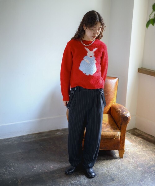 B:MING by BEAMS（ビーミングバイビームス）の「ambiance / RABBIT KNIT (手洗い可)（ニット/セーター・レディース・レッド/ブラウン系その他3・ONE SIZE）」の7枚目の写真