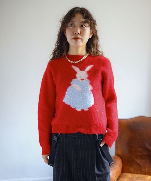 B:MING by BEAMS（ビーミングバイビームス）の「ambiance / RABBIT KNIT (手洗い可)（ニット/セーター・レディース・レッド/ブラウン系その他3・ONE SIZE）」の8枚目の写真