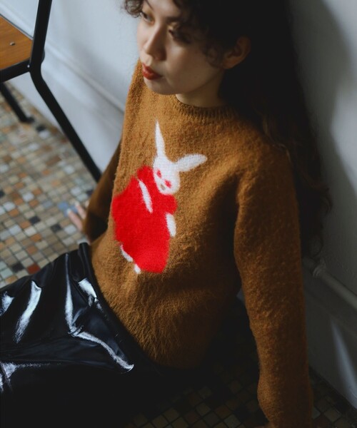 B:MING by BEAMS（ビーミングバイビームス）の「ambiance / RABBIT KNIT (手洗い可)（ニット/セーター・レディース・レッド/ブラウン系その他3・ONE SIZE）」の16枚目の写真