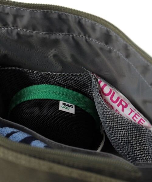 BEAMS GOLF(ビームスゴルフ)の「スクリプトロゴ ビッグサイズ カートバッグ(トートバッグ・メンズ・オリーブ/ベージュ・ONE SIZE)」の6枚目の写真
