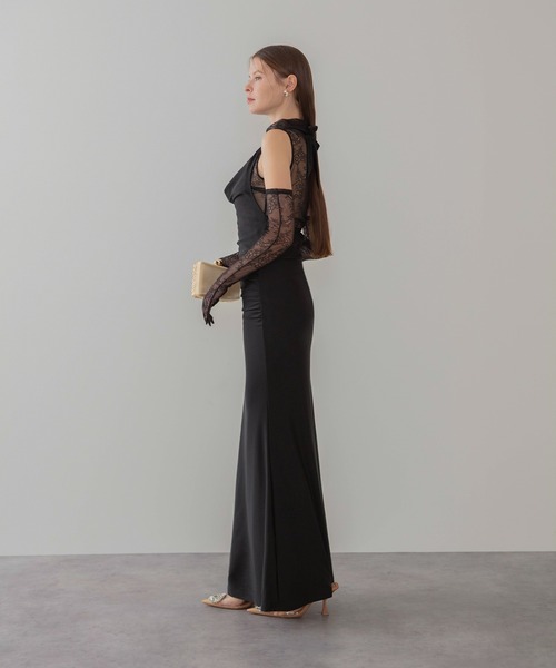 LEJA ドレスワンピース ブラック Leja（レジャ）の「【LEJA LUXE】2WAYシアーレースグローブ