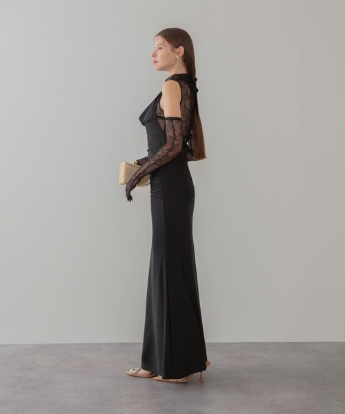 LEJA LUXE】2WAYシアーレースグローブクラシックブラックマーメイド