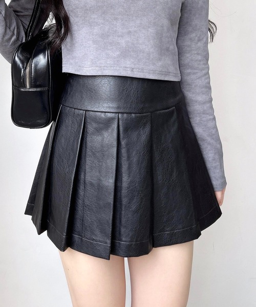 INGNI（イング）の「フェイクレザープリーツスカパン（スカート・レディース・ブラウン/ブラック・FREE）」の13枚目の写真