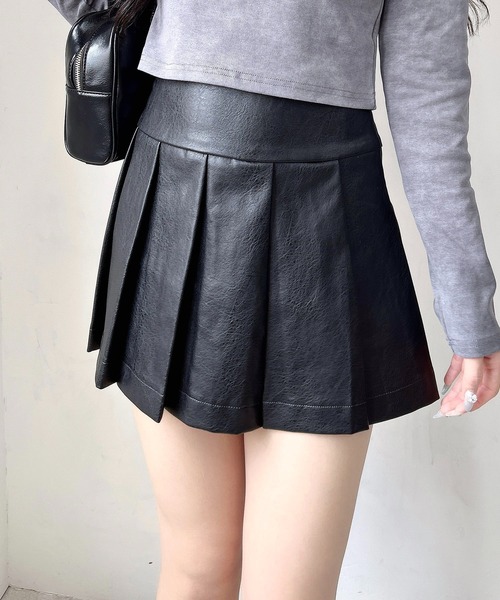 INGNI（イング）の「フェイクレザープリーツスカパン（スカート・レディース・ブラウン/ブラック・FREE）」の5枚目の写真