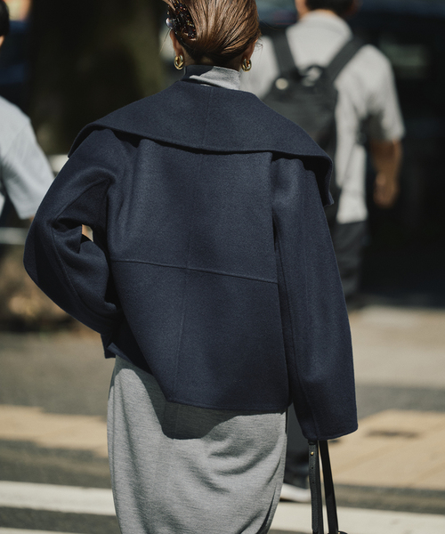 VERMEIL par iena（ヴェルメイユパーイエナ）の「ショールコート（その他アウター・レディース・ベージュ/ネイビー・38/36）」の4枚目の写真