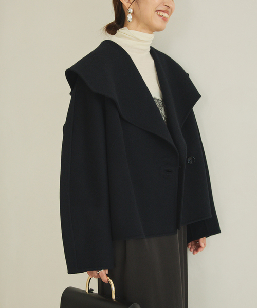 VERMEIL par iena（ヴェルメイユパーイエナ）の「ショールコート（その他アウター・レディース・ベージュ/ネイビー・38/36）」の6枚目の写真