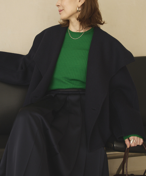 VERMEIL par iena（ヴェルメイユパーイエナ）の「ショールコート（その他アウター・レディース・ベージュ/ネイビー・38/36）」の12枚目の写真