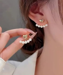プチ ハート パール スタッド ピアス