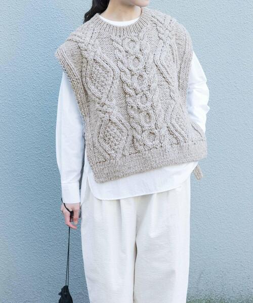 かぐれ（カグレ）の「ペルーアランニットベスト（ニット/セーター・レディース・グレー/アイボリー・FREE）」の18枚目の写真
