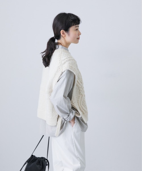 ◆24AW 極美品 kagure かぐれ ペルーアランニットベスト ケーブル ◇24AW 極美品 kagure かぐれ ペルーアランニットベスト