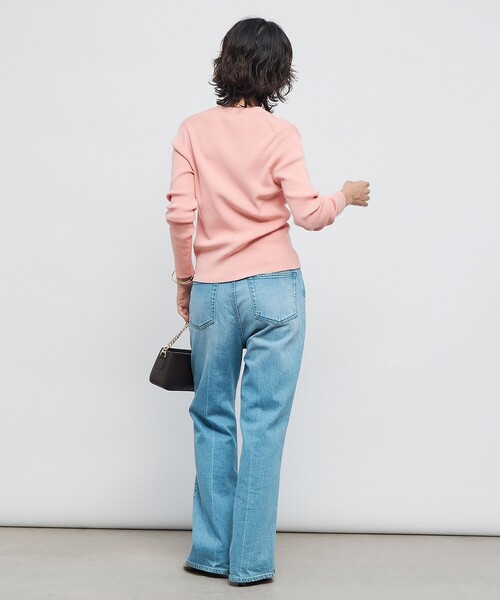 NOLLEY’S(ノーリーズ)の「《手洗い可能》リブ斜め柄Vネックカーディガン(カーディガン/ボレロ・レディース・シルバー/ピンク/ネイビー/キャメル/グリーン・38/36)」の20枚目の写真