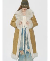 値下げしました⭐︎ムートンコート　ロング　ベージュ　フリンジ 値下げしました⭐︎ムートンコート ロング ベージュ フリンジ