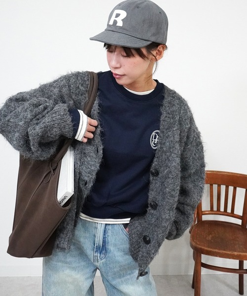 gossara（ゴサラ）の「イエティシャギーVネックCD（カーディガン/ボレロ・レディース・ブラウン/チャコール・FREE）」の2枚目の写真