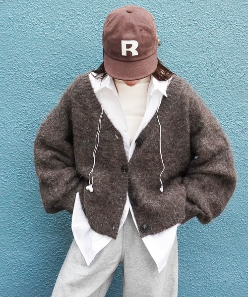 gossara（ゴサラ）の「イエティシャギーVネックCD（カーディガン/ボレロ・レディース・ブラウン/チャコール・FREE）」の4枚目の写真