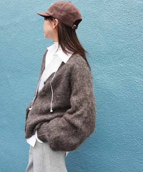 gossara（ゴサラ）の「イエティシャギーVネックCD（カーディガン/ボレロ・レディース・ブラウン/チャコール・FREE）」の5枚目の写真