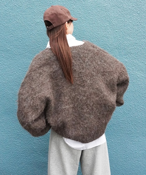 gossara（ゴサラ）の「イエティシャギーVネックCD（カーディガン/ボレロ・レディース・ブラウン/チャコール・FREE）」の6枚目の写真