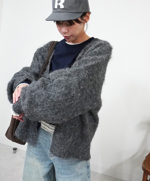 gossara（ゴサラ）の「イエティシャギーVネックCD（カーディガン/ボレロ・レディース・ブラウン/チャコール・FREE）」の9枚目の写真