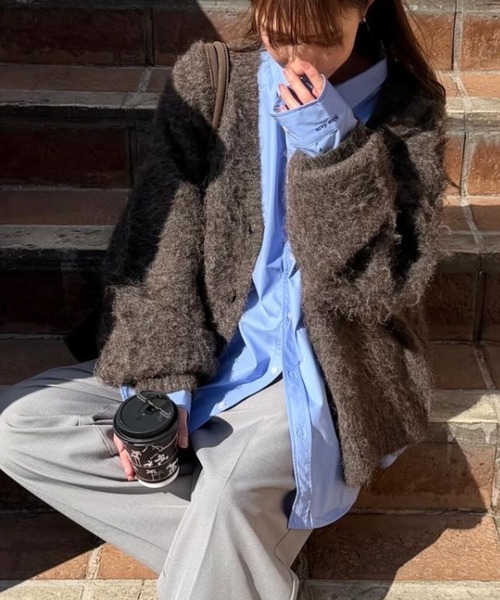 gossara（ゴサラ）の「イエティシャギーVネックCD（カーディガン/ボレロ・レディース・ブラウン/チャコール・FREE）」の19枚目の写真