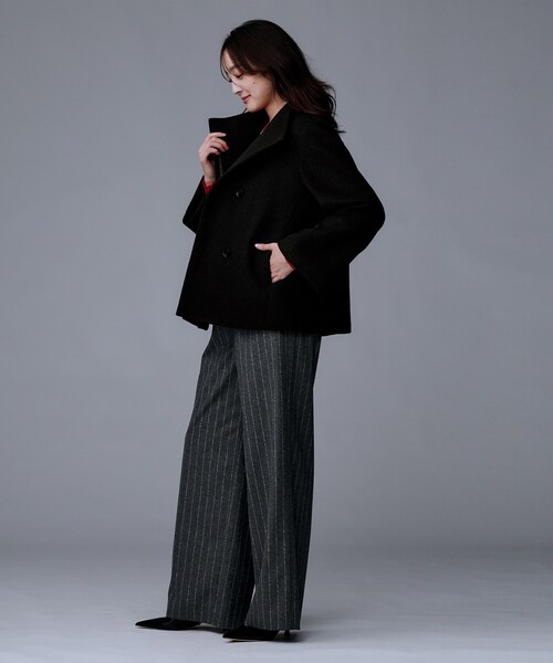 【新品♡01Sサイズ】UNTITLEDアンタイトルウールショートコートブラック黒 着回しが効く／オンオフアウター】ウールショートコート（その他