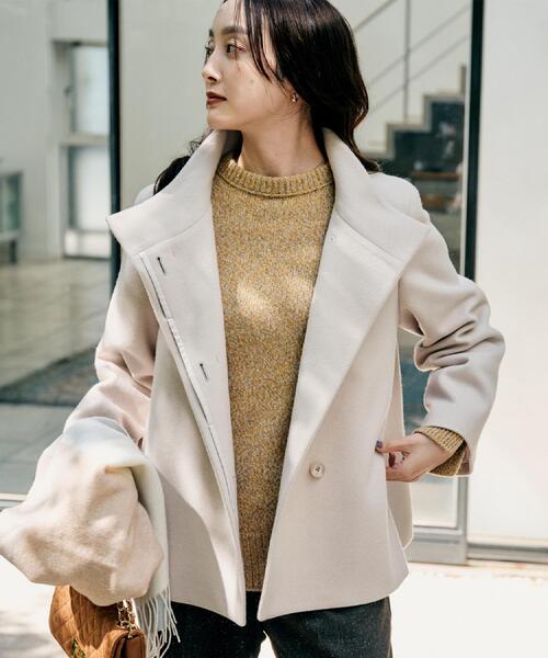 セール】【着回しが効く／オンオフアウター】ウールショートコート