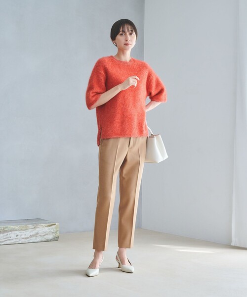 UNITED ARROWS（ユナイテッドアローズ）の「フォックスカシミヤ ハーフスリーブ Tニット（ニット/セーター・レディース・ダークグレー/ベージュ/その他5・FREE）」の15枚目の写真