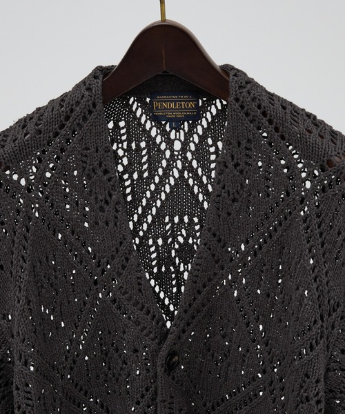 PENDLETON(ペンドルトン)の「【PENDLETON/ペンドルトン】Lace Stitch Cardigan/カーディガン/ユニセックス【WEB限定】(カーディガン/ボレロ・メンズ・ブラウン/チャコールグレー・M/L)」の3枚目の写真