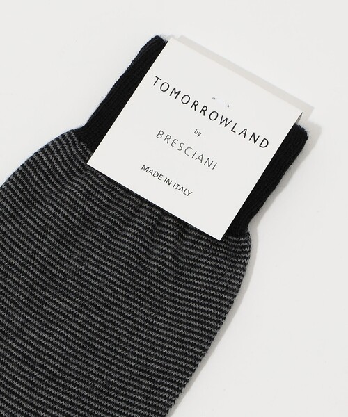 Bresciani（ブレシアニ）の「BRESCIANI ウールナイロン ボーダーソックス（ソックス/靴下・メンズ・ブラウン系その他/ブラック系その他/ブルー系その他・FREE）」の5枚目の写真