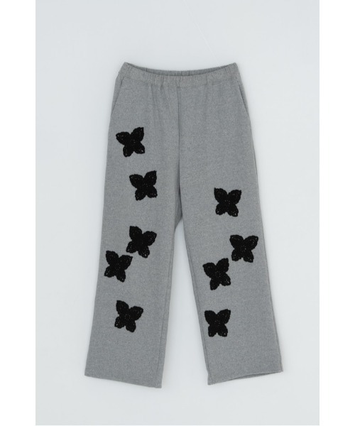 DISCOVERED（ディスカバード）の「BUTTERFLY CROCHET SWEAT PANTS（スウェットパンツ・メンズ・グレー/ブラック・SMALL/LARGE）」の2枚目の写真