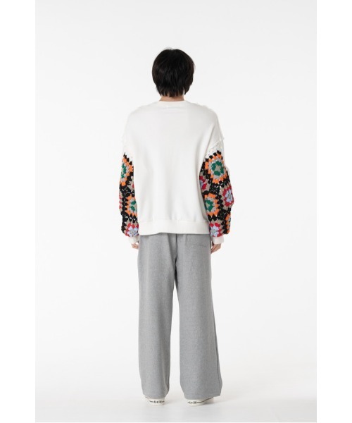 DISCOVERED（ディスカバード）の「BUTTERFLY CROCHET SWEAT PANTS（スウェットパンツ・メンズ・グレー/ブラック・SMALL/LARGE）」の5枚目の写真