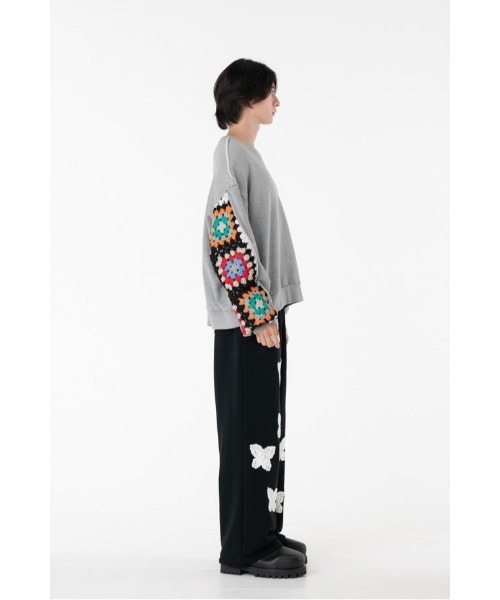 DISCOVERED（ディスカバード）の「BUTTERFLY CROCHET SWEAT PANTS（スウェットパンツ・メンズ・グレー/ブラック・SMALL/LARGE）」の11枚目の写真