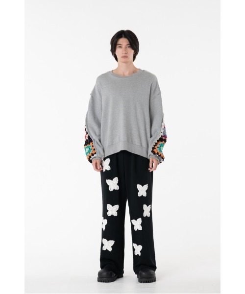 DISCOVERED（ディスカバード）の「BUTTERFLY CROCHET SWEAT PANTS（スウェットパンツ・メンズ・グレー/ブラック・SMALL/LARGE）」の16枚目の写真