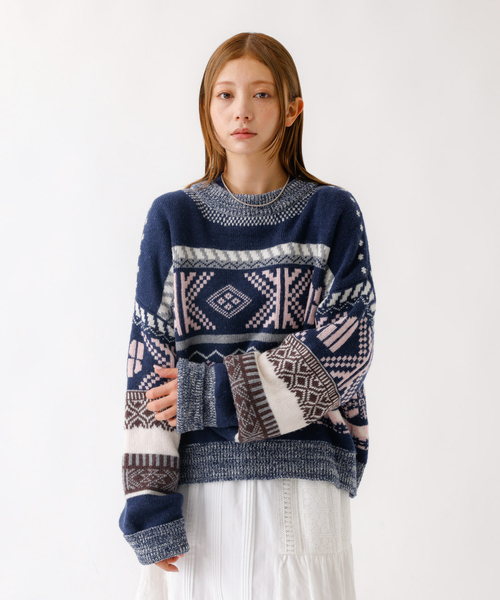 Rouge vif la cle（ルージュヴィフラクレ）の「【nap / ナップ】フェアアイルパターンニットプルオーバー（ニット/セーター・レディース・ネイビー・フリー）」の11枚目の写真