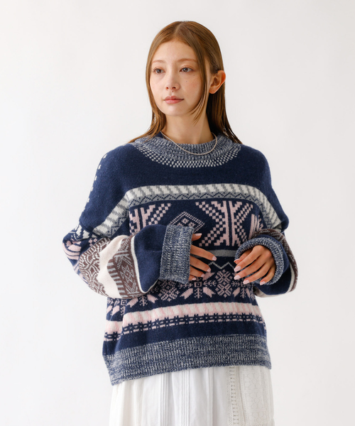 Rouge vif la cle（ルージュヴィフラクレ）の「【nap / ナップ】フェアアイルパターンニットプルオーバー（ニット/セーター・レディース・ネイビー・フリー）」の13枚目の写真