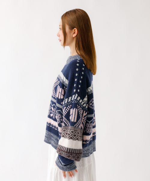 Rouge vif la cle（ルージュヴィフラクレ）の「【nap / ナップ】フェアアイルパターンニットプルオーバー（ニット/セーター・レディース・ネイビー・フリー）」の7枚目の写真