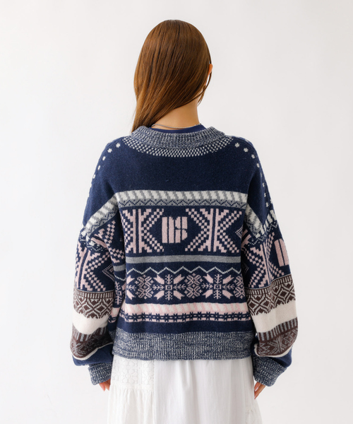 Rouge vif la cle（ルージュヴィフラクレ）の「【nap / ナップ】フェアアイルパターンニットプルオーバー（ニット/セーター・レディース・ネイビー・フリー）」の8枚目の写真