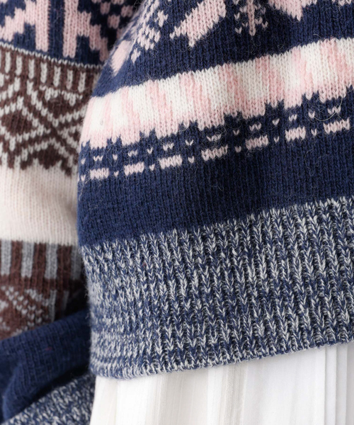 Rouge vif la cle（ルージュヴィフラクレ）の「【nap / ナップ】フェアアイルパターンニットプルオーバー（ニット/セーター・レディース・ネイビー・フリー）」の4枚目の写真