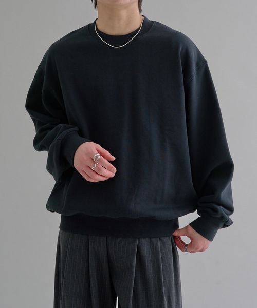 epnok（エプノック）の「ヘビーウェイトベーシックルーズスウェット（スウェット・メンズ・杢グレー/ブラック・SMALL/MEDIUM/LARGE）」の2枚目の写真