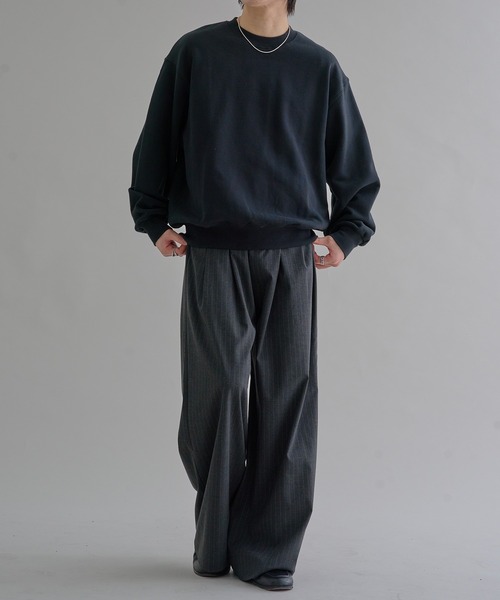 epnok（エプノック）の「ヘビーウェイトベーシックルーズスウェット（スウェット・メンズ・杢グレー/ブラック・SMALL/MEDIUM/LARGE）」の5枚目の写真