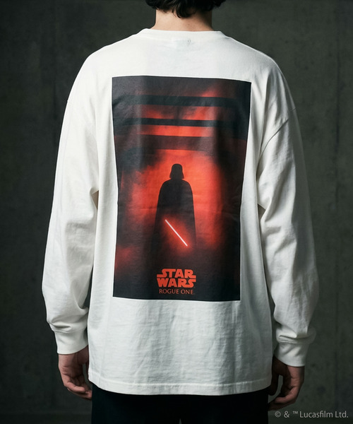 STAR WARS(スターウォーズ)の「スター・ウォーズ ローグワン ロングTシャツ ダースベイダー Rogue One: A Star Wars Story ロンT(Tシャツ/カットソー・メンズ・オフホワイト/ブラック・M/L)」の12枚目の写真