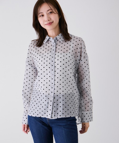 Jayro(ジャイロ)の「シアードットブラウス(シャツ/ブラウス・レディース・ブラック系その他/グレー/ホワイト系その他2・M)」の10枚目の写真